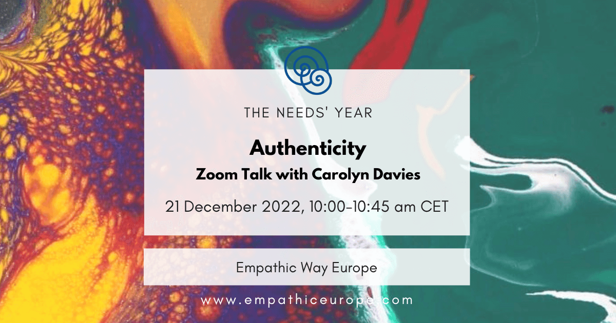 51 authenticity zoom talk with Carolyn Davies the needs year empathic way europe